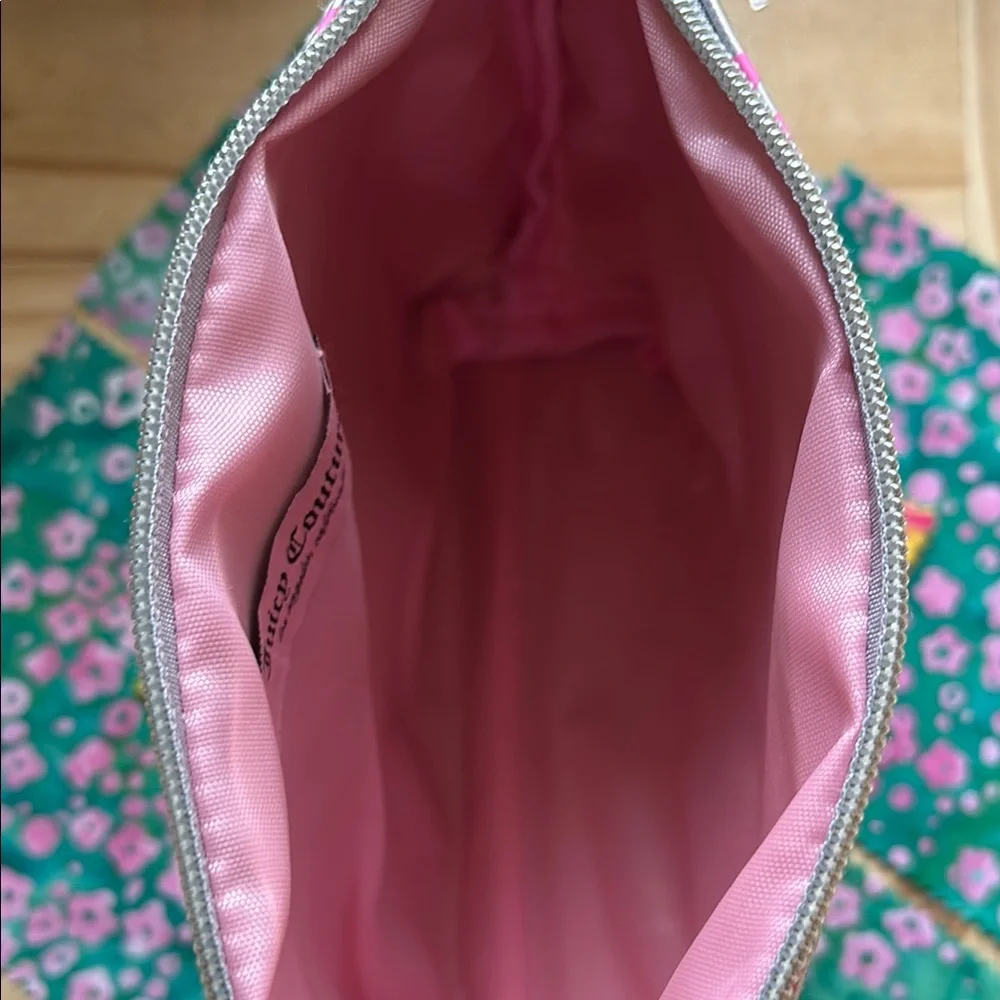 Juicy Couture Iridescent Pink Logo Cosmetic Bag